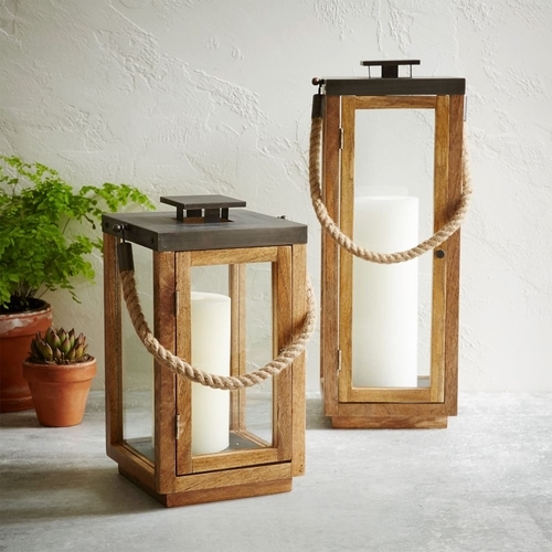 Wood + Rope Lanterns - Natural