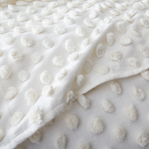 Candlewick End of Bed Blanket, Stone White