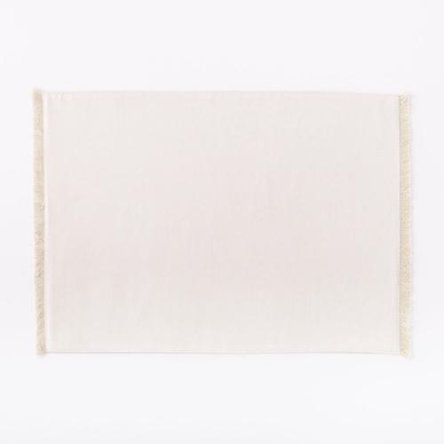 Frayed Edged Placemats, Set of 2, Stone White