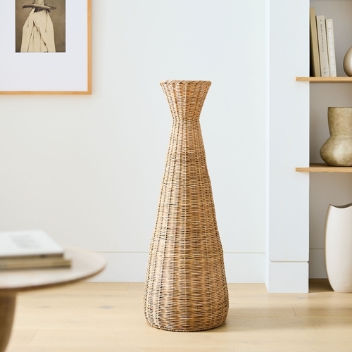 Woven Wicker Floor Vases