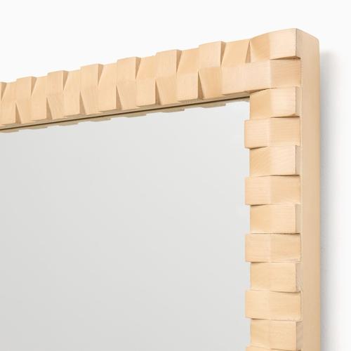 Cantilever Textured Wood Wall Mirror