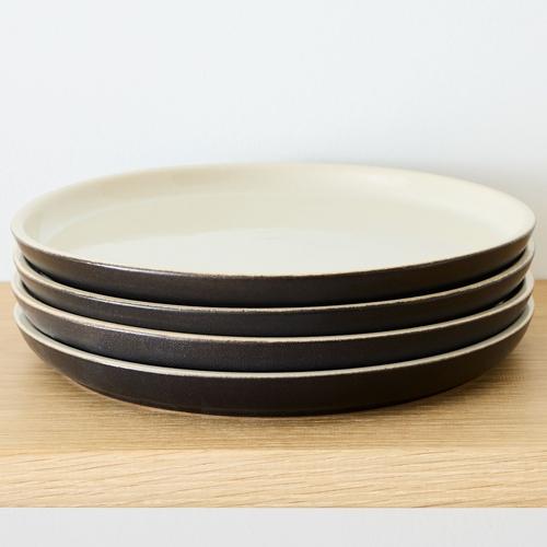 Kaloh Stoneware Dinner Plates, Black, Set of 4