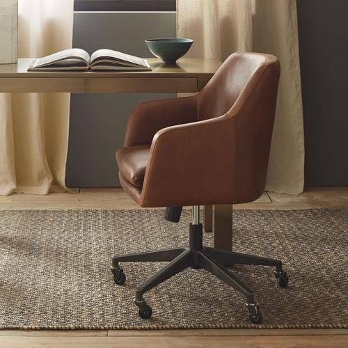 Helvetica Leather Swivel Office Chair