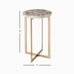 Agate 13" Side Table, Natural Agate, Antique Brass