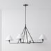 Beatrix Chandelier Dark Bronze, White Linen