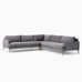 Andes L - Shaped Sectional, Distressed Velvet