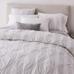 Pintuck Stripe Duvet, White