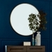 Metal Framed Mirror, Antique Brass, Oversized Circle