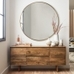 Metal Framed Mirror, Antique Brass, Oversized Circle