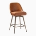 Mid-Century Leather Counter Stool
