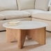 Maddox Round Coffee Table, Cerused White
