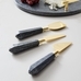 Black Marble & Brass Charcuterie Knives (Set of 3)