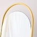 Folded Ellipse Standing Mirror, Antique Brass