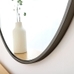 Metal Framed Oversized Round Mirror, Antiqued Bronze