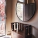 Metal Framed Oversized Round Mirror, Antiqued Bronze