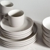 Kaloh Stoneware Dinner Plates, White, Set of 4