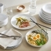 Organic Shaped Porcelain Dinnerware, Set of 4