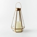 Faceted Glass & Brass Metal Lanterns