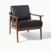 Midcentury Show Wood Leather Chair