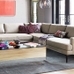 Andes L - Shaped Sectional, Twill Stone