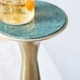 Silhouette 21" Stainless Steel Base Marble Top Pedestal Drink Table