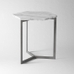 Hex 15.5" Side Table, Marble, Raw Steel