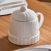 Cable Knit Hat Figural Stoneware Mug