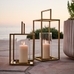 Framed Metal Lanterns - Brass