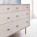 Modernist Wood + Lacquer 6-Drawer Dresser, Winter Wood
