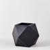 Faceted Modern Indoor/Outdoor Fiberstone Planters - Black