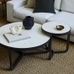 Mina Coffee Table, Marble, Dark Bronze, 34"