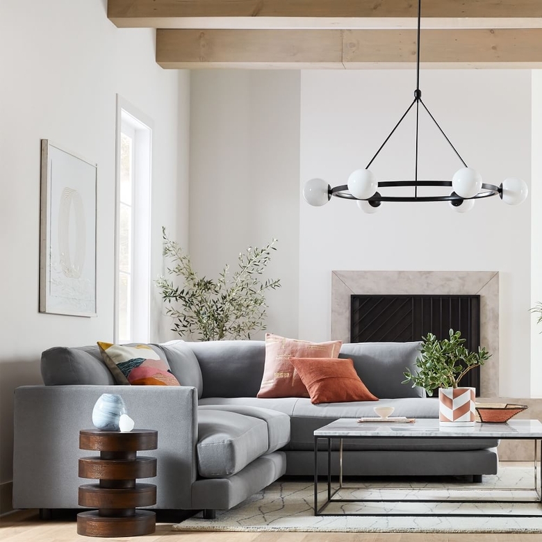 Floating Disks Side Table Dark Walnut