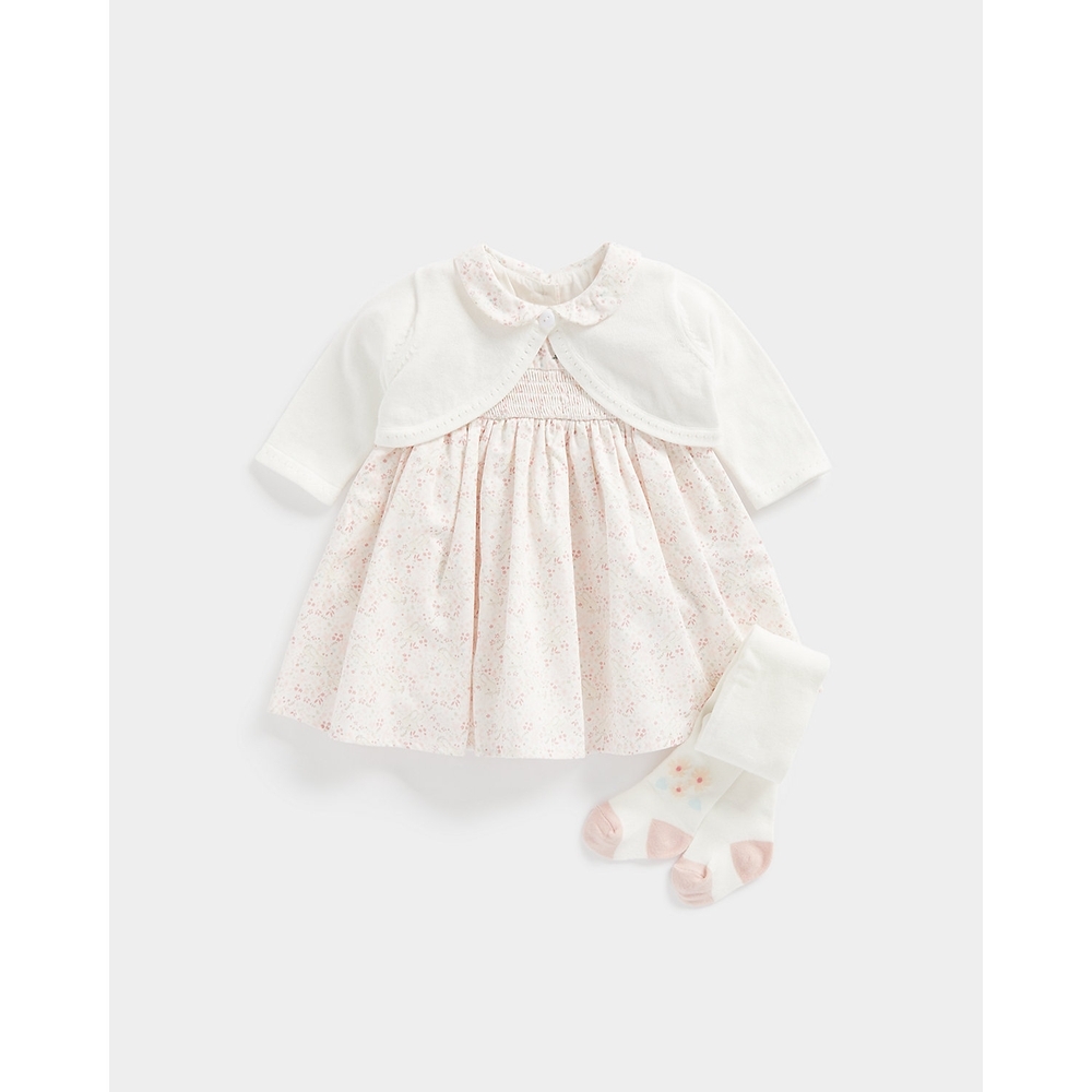 Buy Mothercare My First Pointelle Knitted Dress And Tights Set Girls Full  Sleeves Casual Dress -Pack Of 2-Pink Online at Best Price