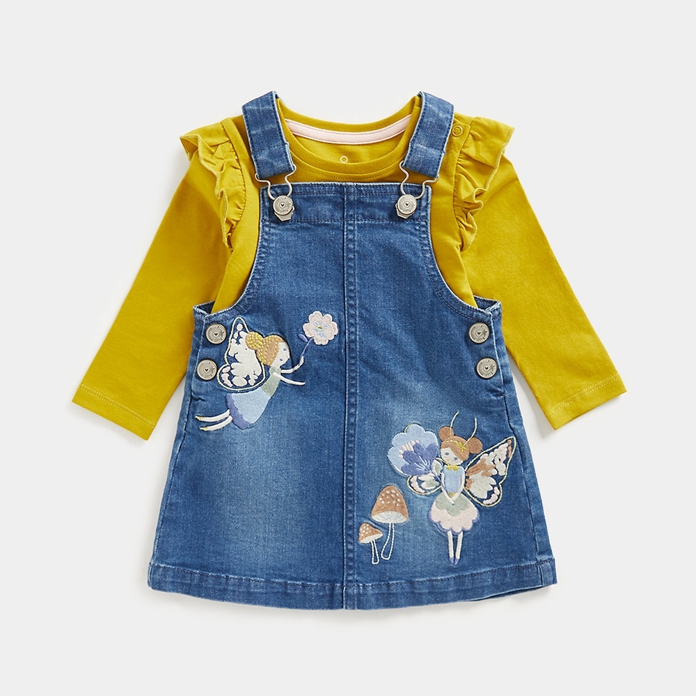 Toddler Baby Girls Ruched Dot Print Long Sleeve Princess Denim Dress Outfits  | Fruugo QA