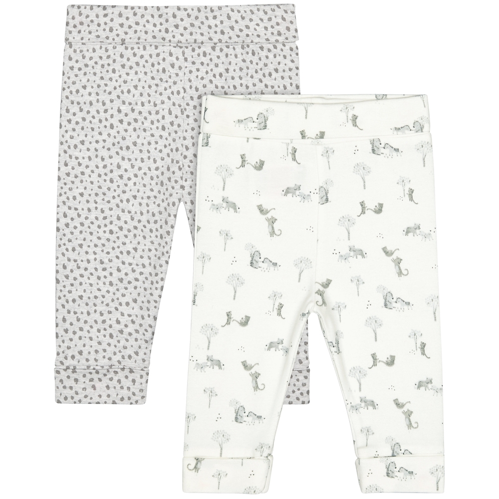 Buy Mothercare Unisex Legging -Pack of 2-White Online at Best