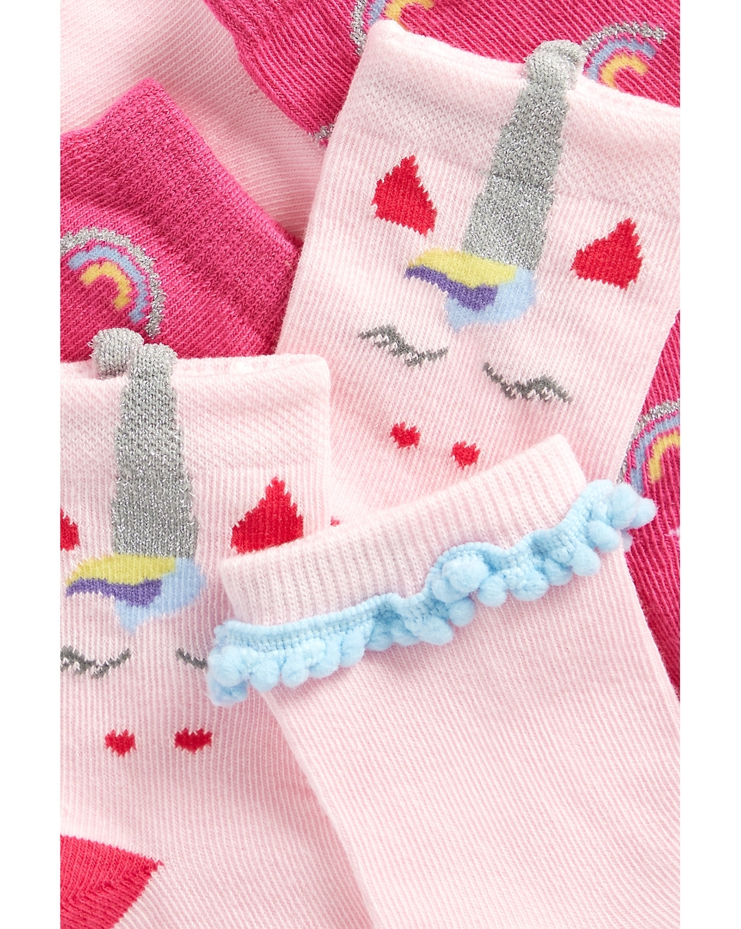Buy Girls socks glitter unicorn design - Pack of 3 - Pink Online