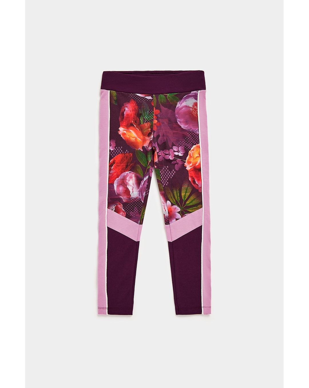 Buy Girls Sports Leggings Floral Design-Purple Online at Best Price