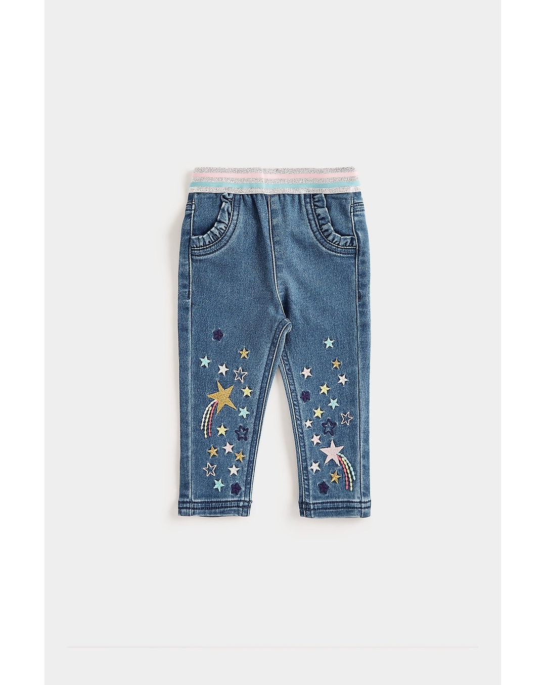 1 Kids Girls Jeggings Leggings Casual Stretchy Denim Pants Jeans Floral  Print