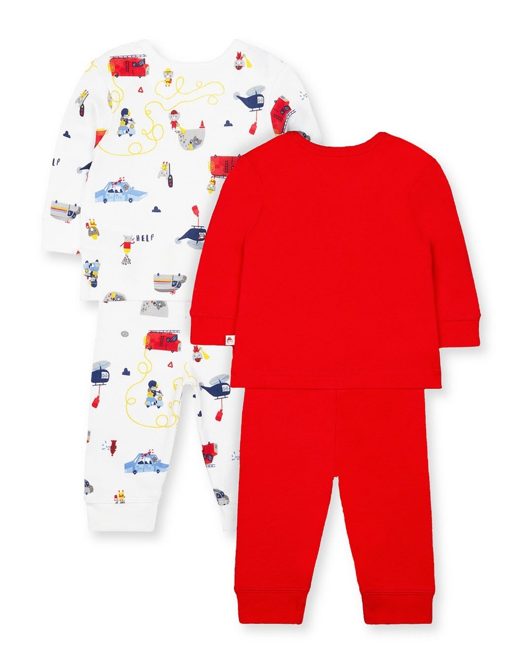 Buy Boys Full Sleeves Pyjamas Fire Engine Print Pack Of 2 Red