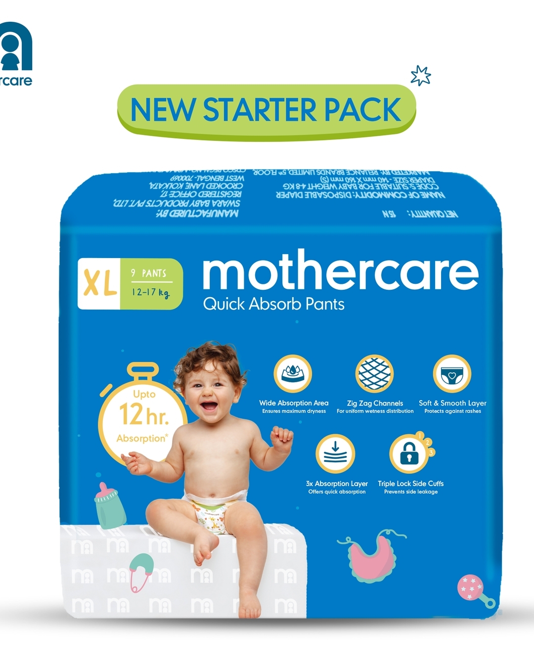 Buy Mothercare Quick Absorb Diaper Pants Large- 42 Pcs Online at Best Price  | Mothercare India