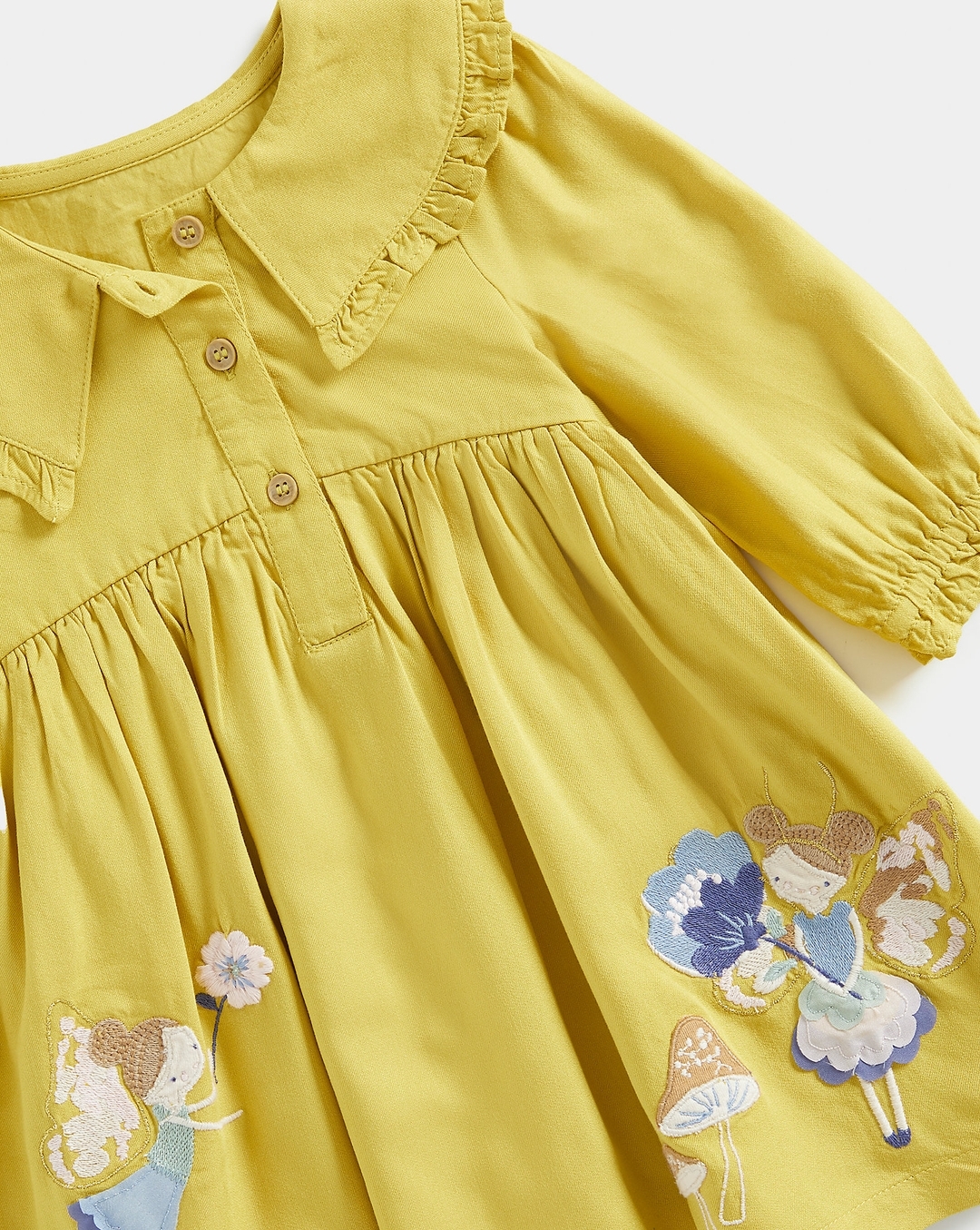 Buy Mothercare Enchanted Garden Girls Full Sleeves Casual Dress Yellow Online at Best Price Mothercare