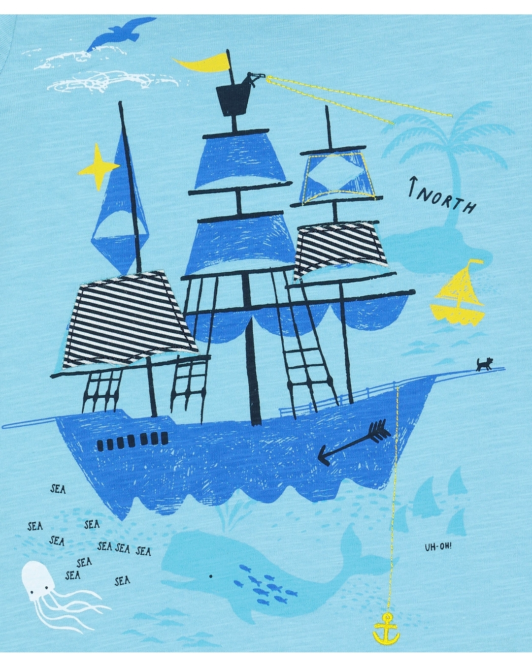 Buy Boys Half Sleeves Pyjamas Pirate Ships And Shark Print Pack