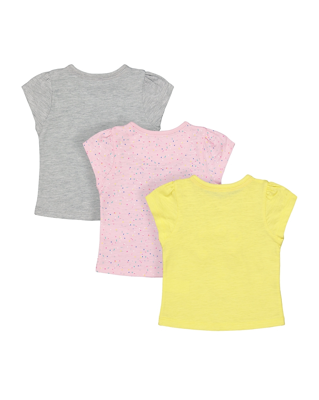 Buy Girls Half Sleeves T-Shirt Pom Pom Detail - Pack Of 3