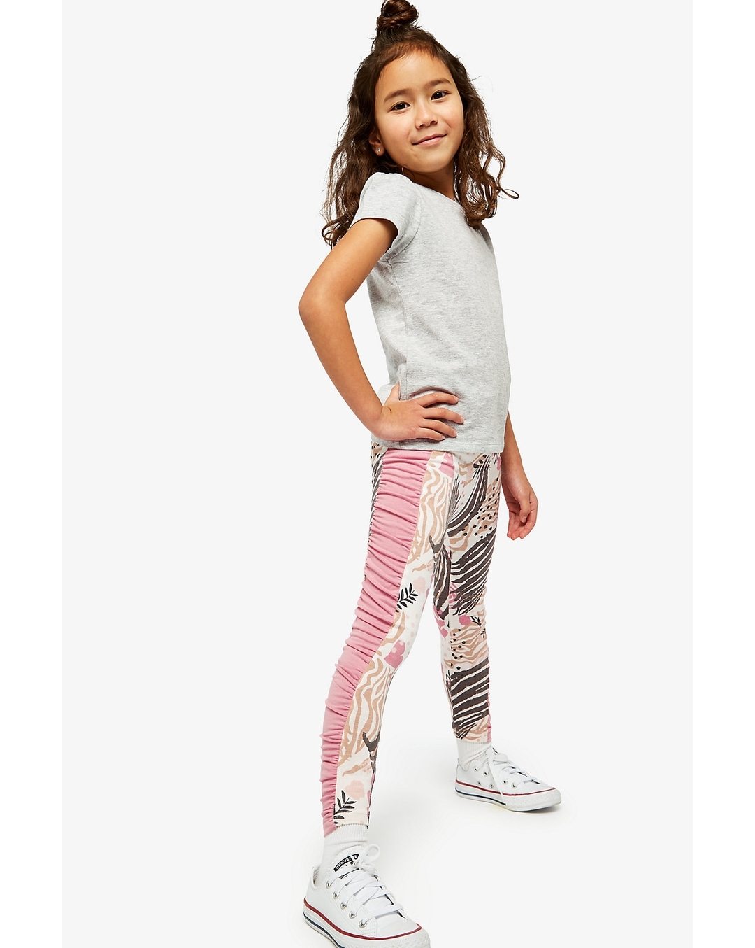 Buy Girls Printed Leggings With Side Panels -Multicolor Online at Best  Price