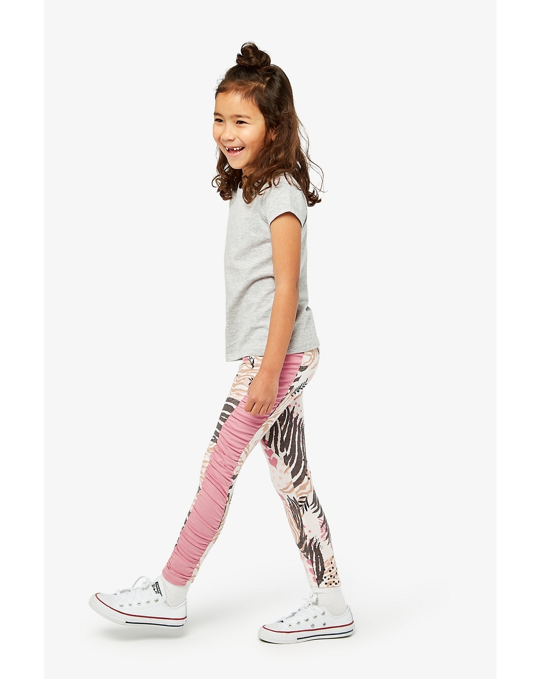 Buy Girls Printed Leggings With Side Panels -Multicolor Online at Best  Price