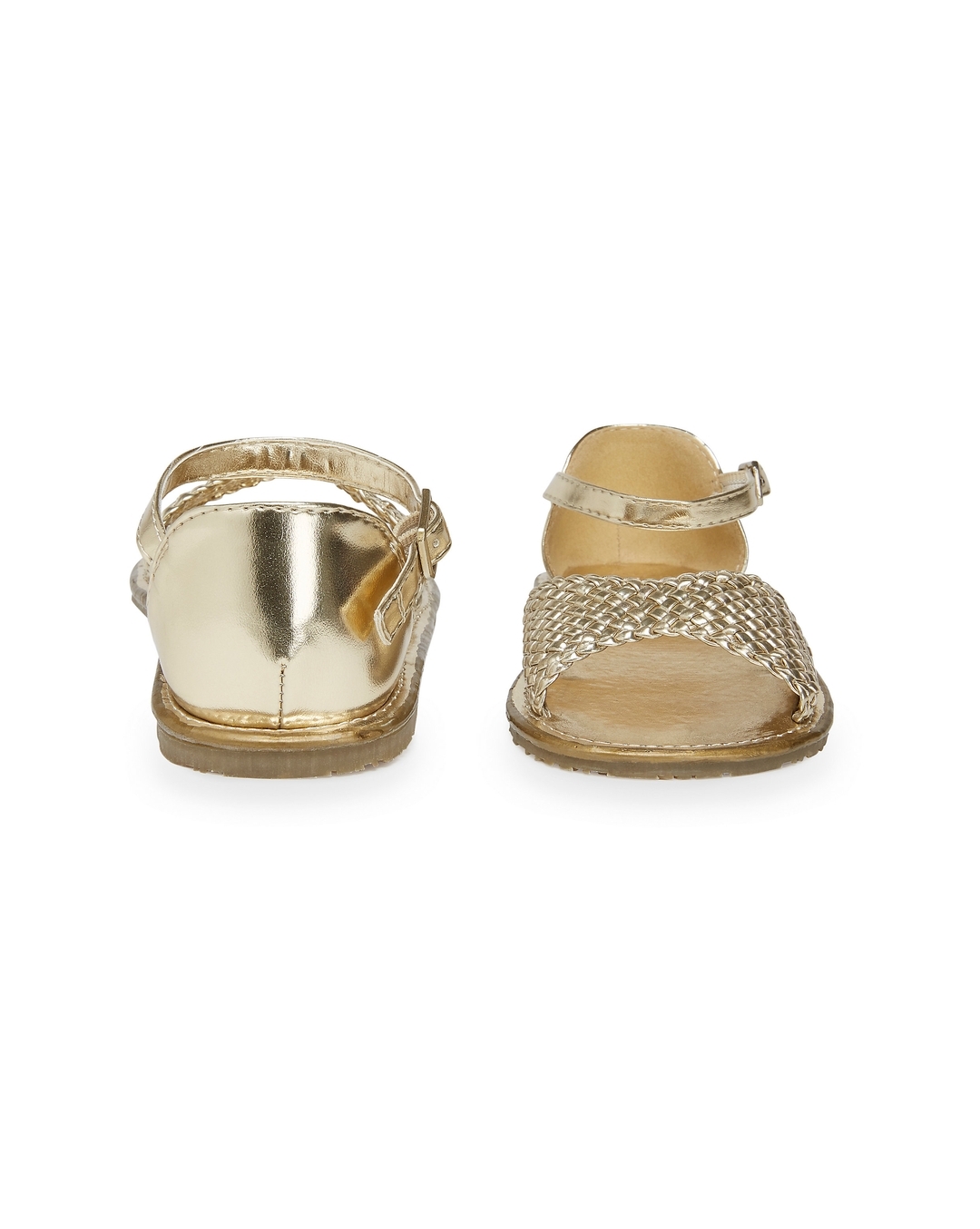 Buy Girls Metallic Woven Sandals Gold Online at Best Price