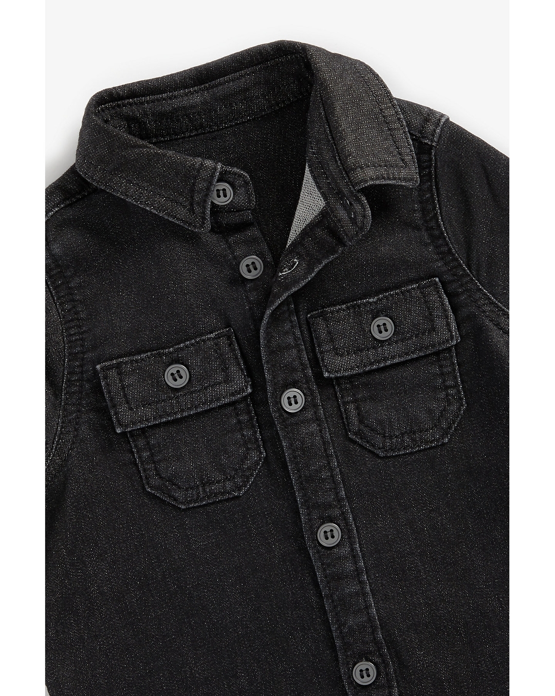 Distressed Black Denim Casual Shirt – Thestiffcollar.com