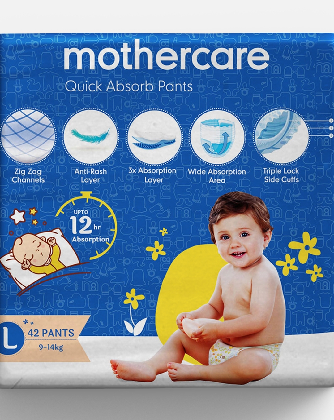 Pampers Large Size(For Ur 9-14kg Baby) Diapers Pants (8 Count) – Super  Malda Ka Super Market