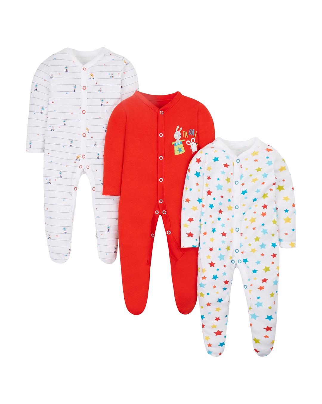 Circus Sleepsuits - 3 Pack