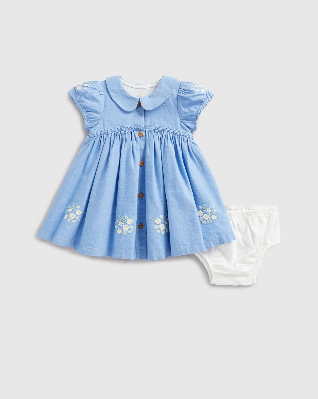Buy Girls Sleeveless Dress Floral Design-Blue Online at Best Price |  Mothercare